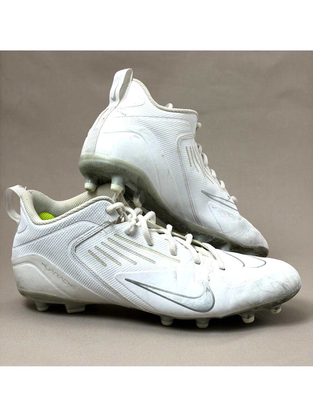 Nike Alpha Huarache 8 Varsity Lacrosse Cleats White Mens 11.5 CZ6558-100